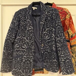 CAbi Navy Patterned Blazer
